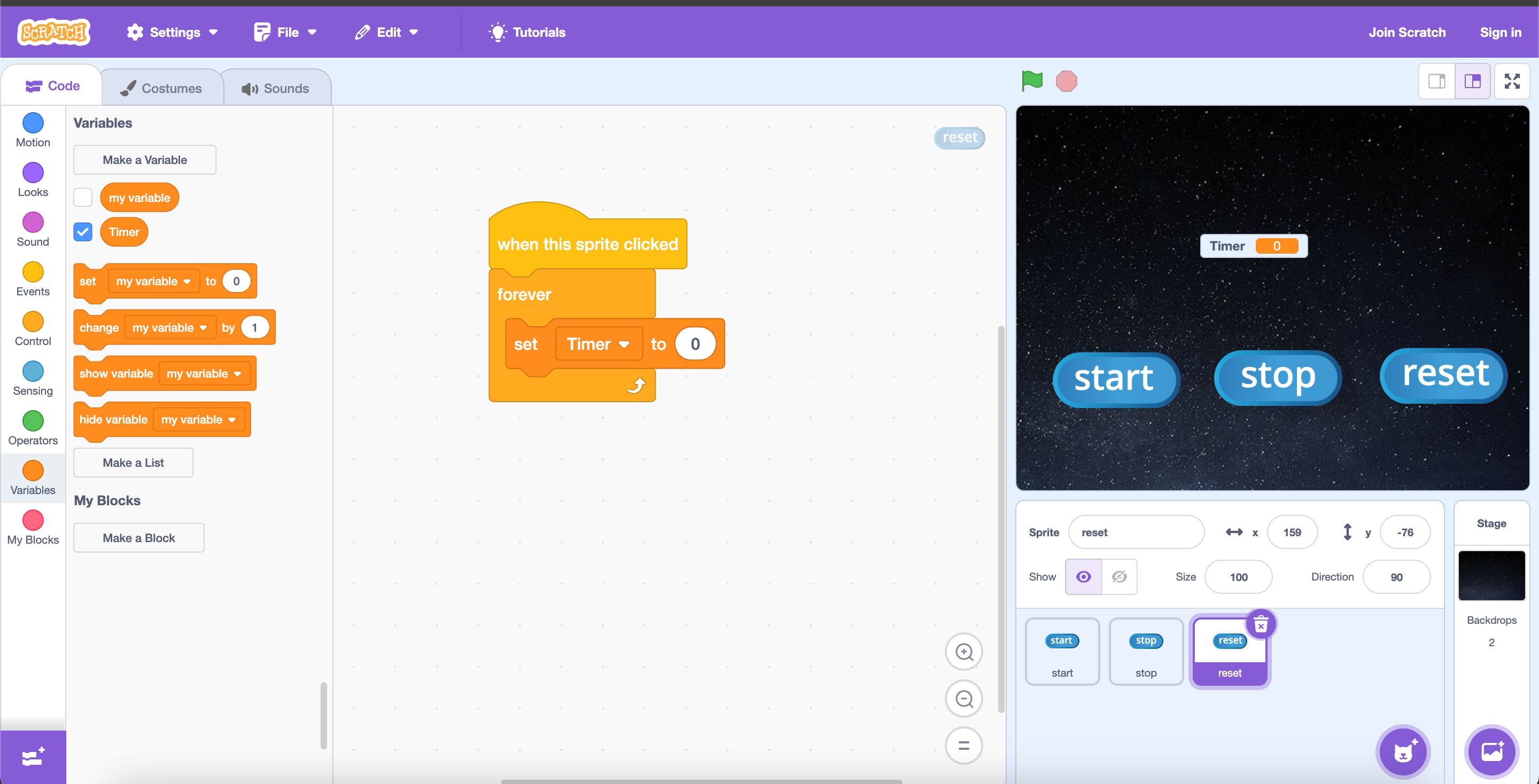 Display the Timer