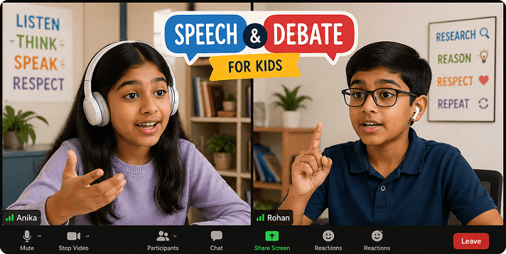 Speech and Debate Live Session Mockup