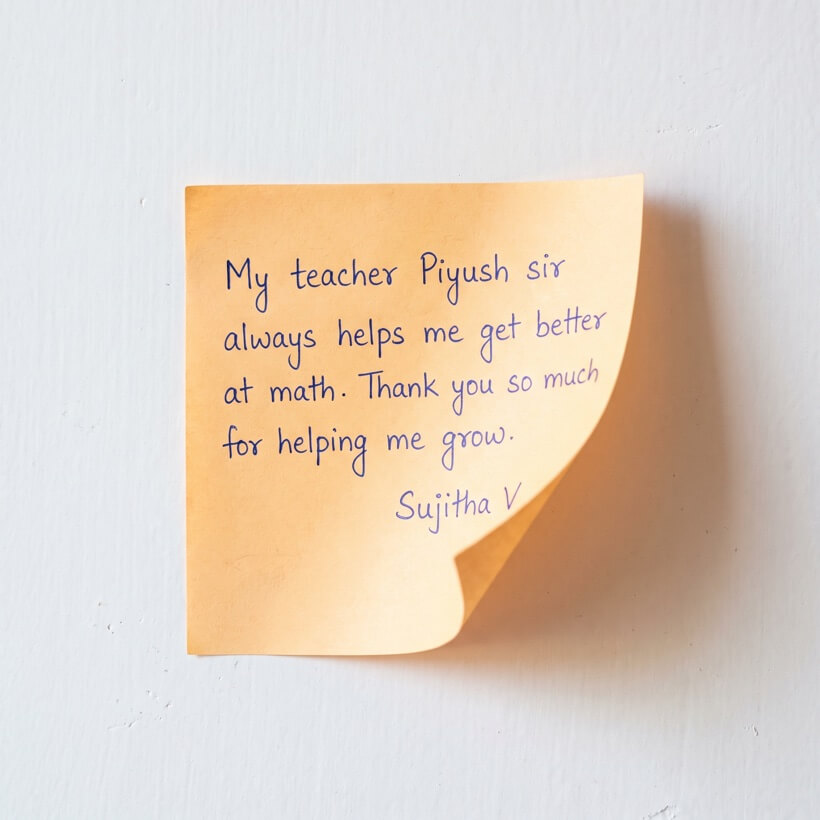 Handwritten sticky note: 