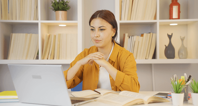 Students studying