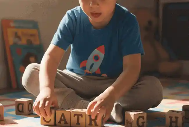 Student working on language skills